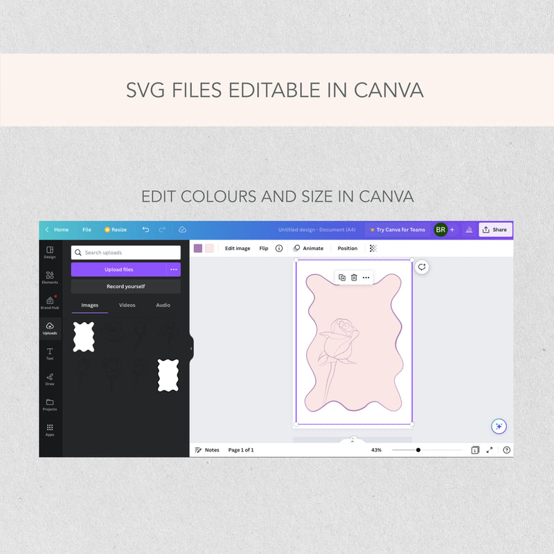 适合 8x10 的波浪形宽框边框 SVG |矢量可编辑文件 |婚礼和生日文具|