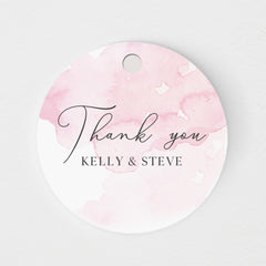 Pink Watercolour Tag