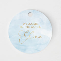 Blaue Aquarell-Tags