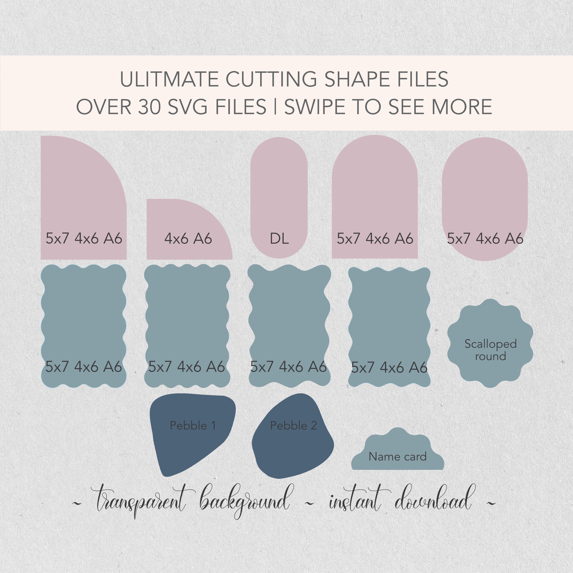 Invitation SVG Cut files | Over 30 shapes Included | | Adore Paper and ...