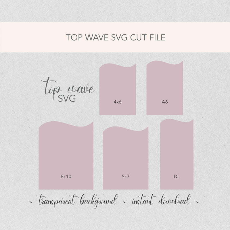 Top Wave SVG Cutting File | Invitation Wedding and Party Template