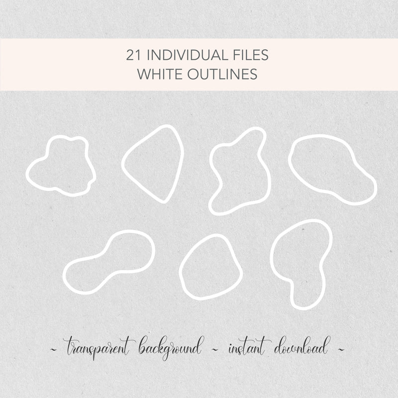 Abstract Organic SVG and PNG Shapes | Editable Elements | Includes Gold PNG Line Drawing