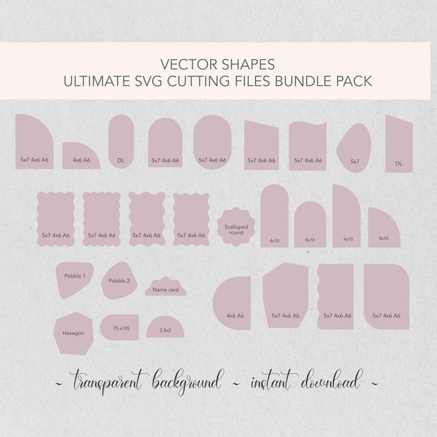Invitation SVG Cut files | Over 30 shapes Included | | Adore Paper and ...