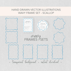 Wavy Scallop SVG Border Frame Set