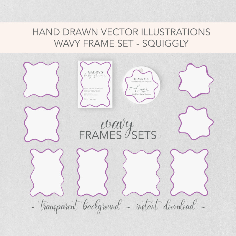 Wavy Squiggly SVG Border Frame Set