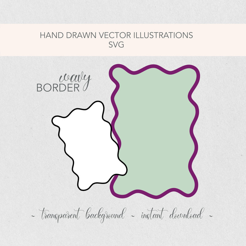 Ultimate Wavy Frame SVG Border Bundle Pack | Invitation Stationery Template |