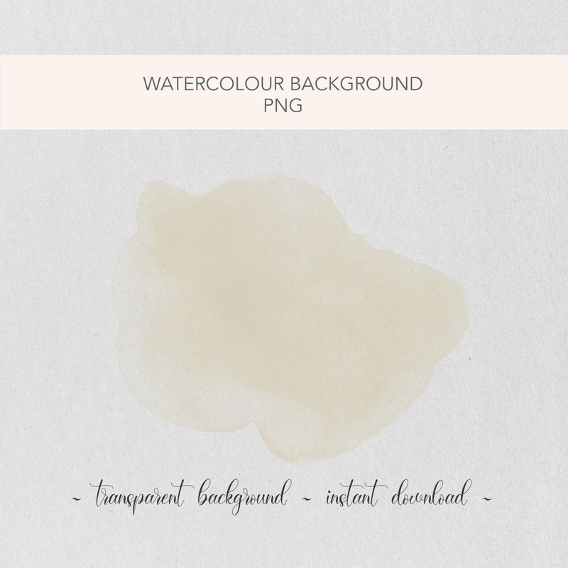 PNG Watercolour Backgrounds in neutral shades | Clipart for Wedding, Christening, Bridal Shower Invitations