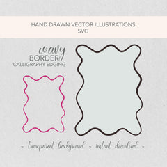 Ultimate Wavy Frame SVG Border Bundle Pack | Invitation Stationery Template |