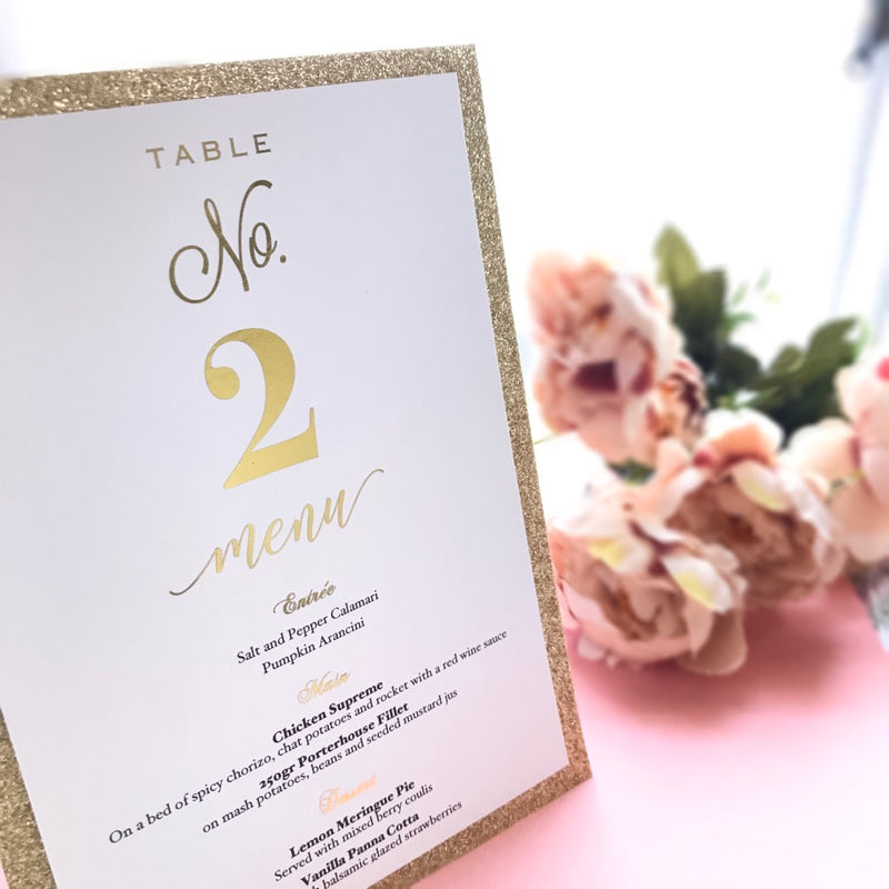 Diamond Sparkle - Menu -  menu - Adore Paper