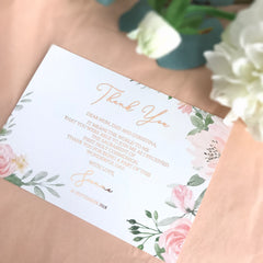 Floral Blush - Thank You Card -  invitations - Adore Paper