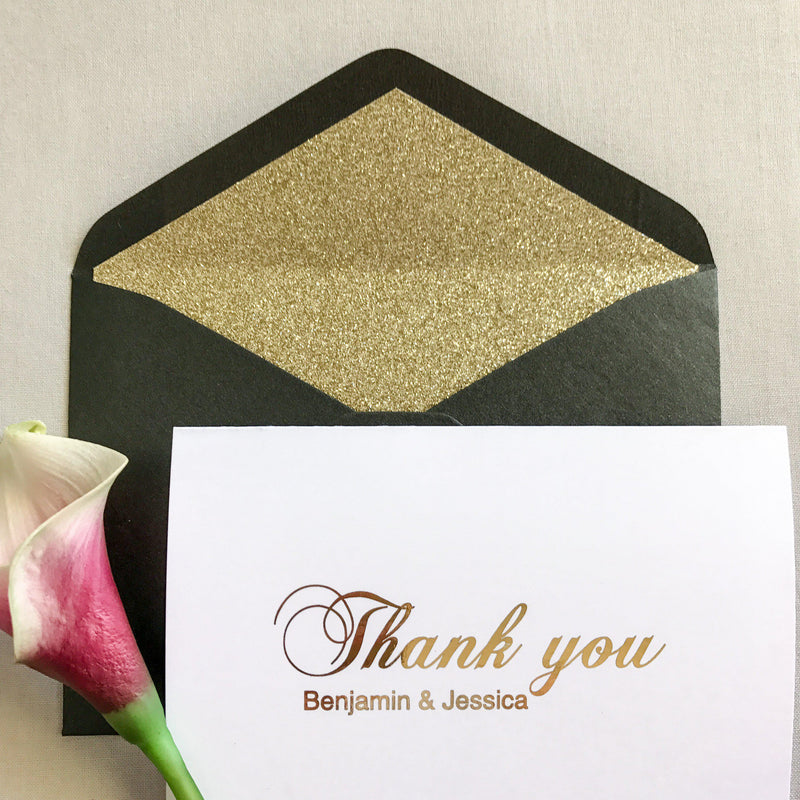 Personalised Thank you Card - Gold -  cards - Adore Paper