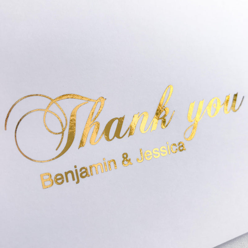 Personalised Thank you Card - Gold -  cards - Adore Paper