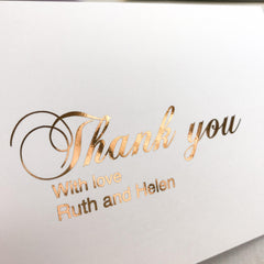 Personalised Thank you Card - Rose Gold -  cards - Adore Paper