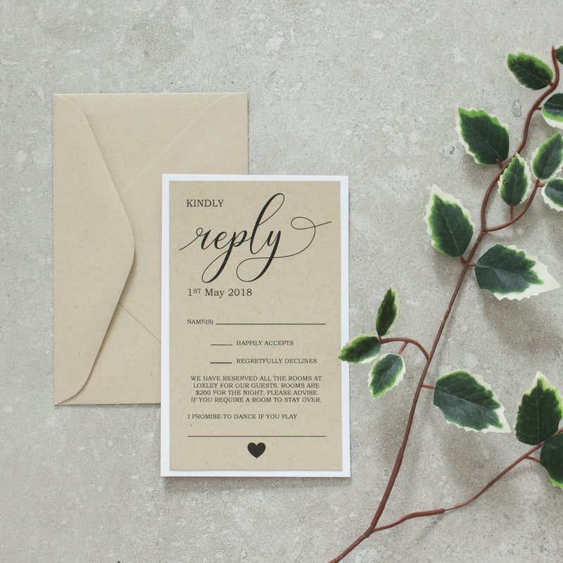 Rustic Love RSVP -  invitations - Adore Paper