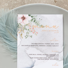 Fall In Love - Blush Menu -  invitations - Adore Paper