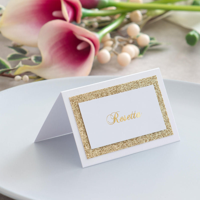 White Winter - Place Cards -  invitations - Adore Paper