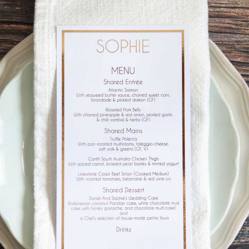 Classic Charm - Menu -  menu - Adore Paper