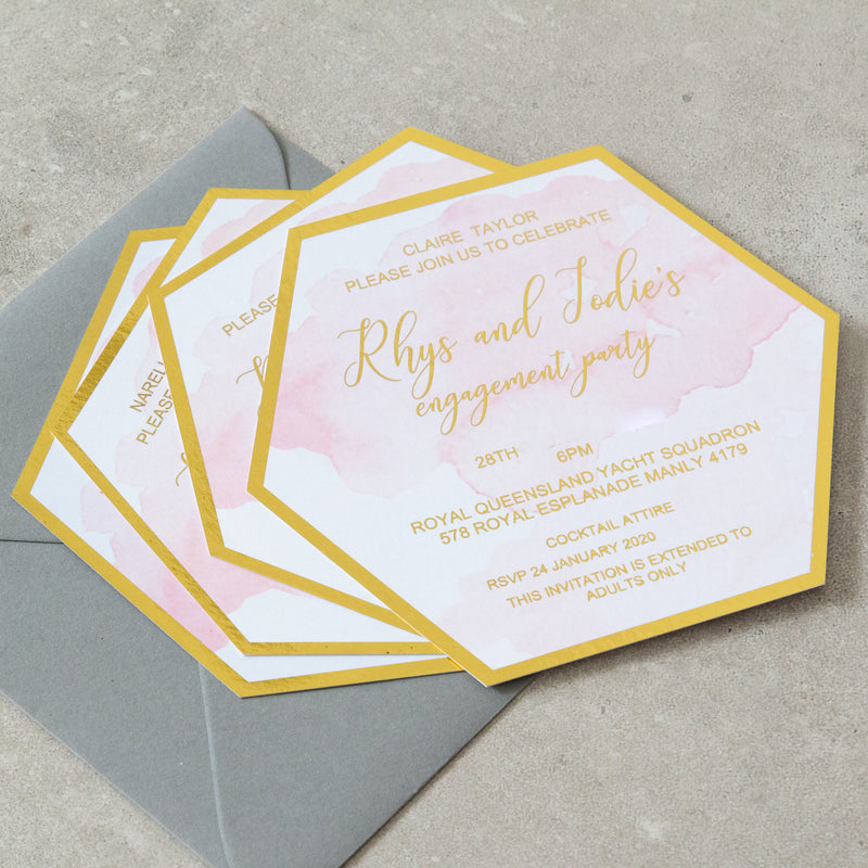 Hexagon Shape Invitation -  invitations - Adore Paper