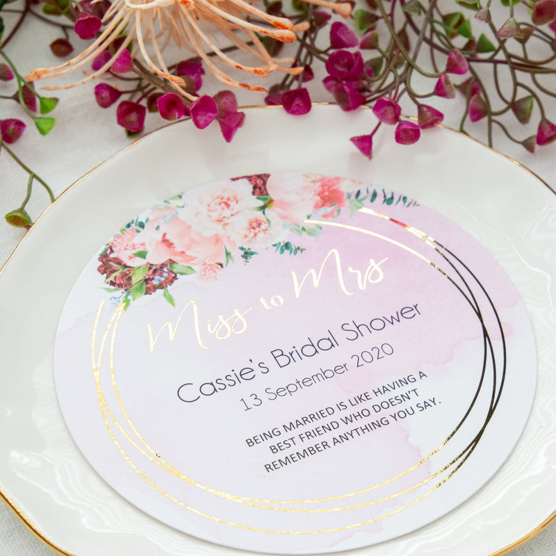Pink and Gold Round Cards