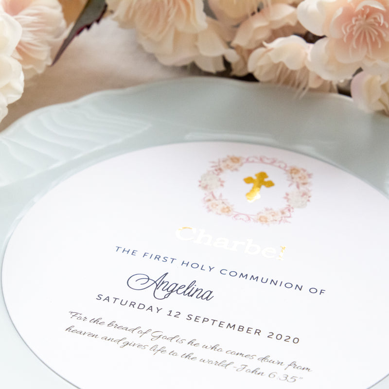 Floral Crest Round Cards