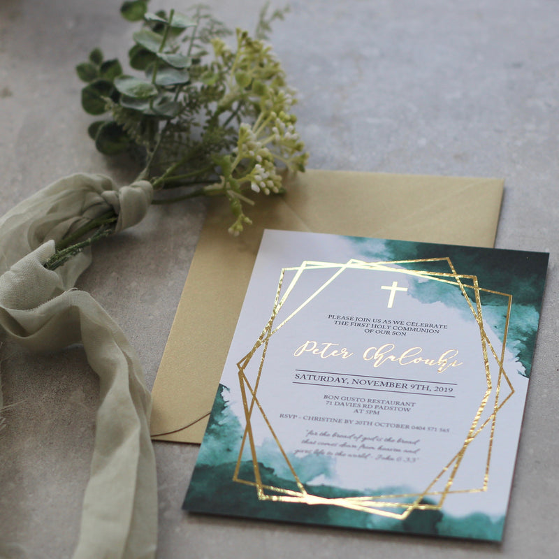 Emerald Love - Invitation -  Invitation - Adore Paper
