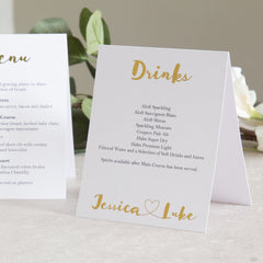 Freestanding Menu -  invitations - Adore Paper