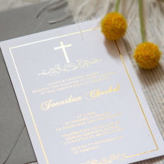 Fluer de Lis - Christening -  invitations - Adore Paper